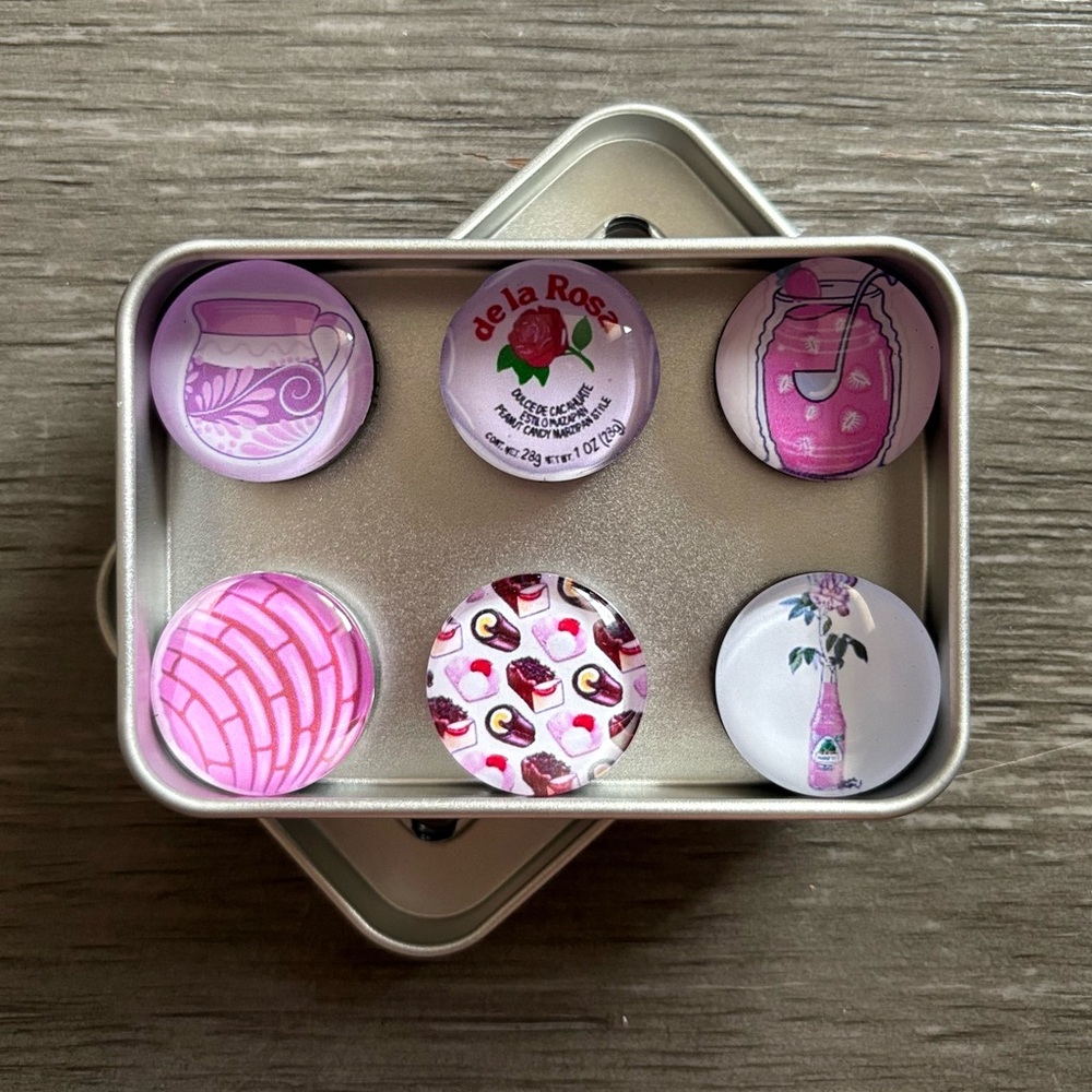 Handmade Pink and Purple Decorative Magnet Set